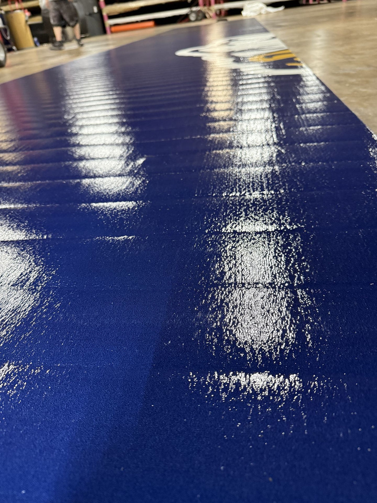 Flex 3 Wrestling Mat 6' x 42' Cobalt With Gold Lines - 1 Section