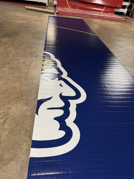 Flex 3 Wrestling Mat 6' x 42' Cobalt With Gold Lines - 1 Section