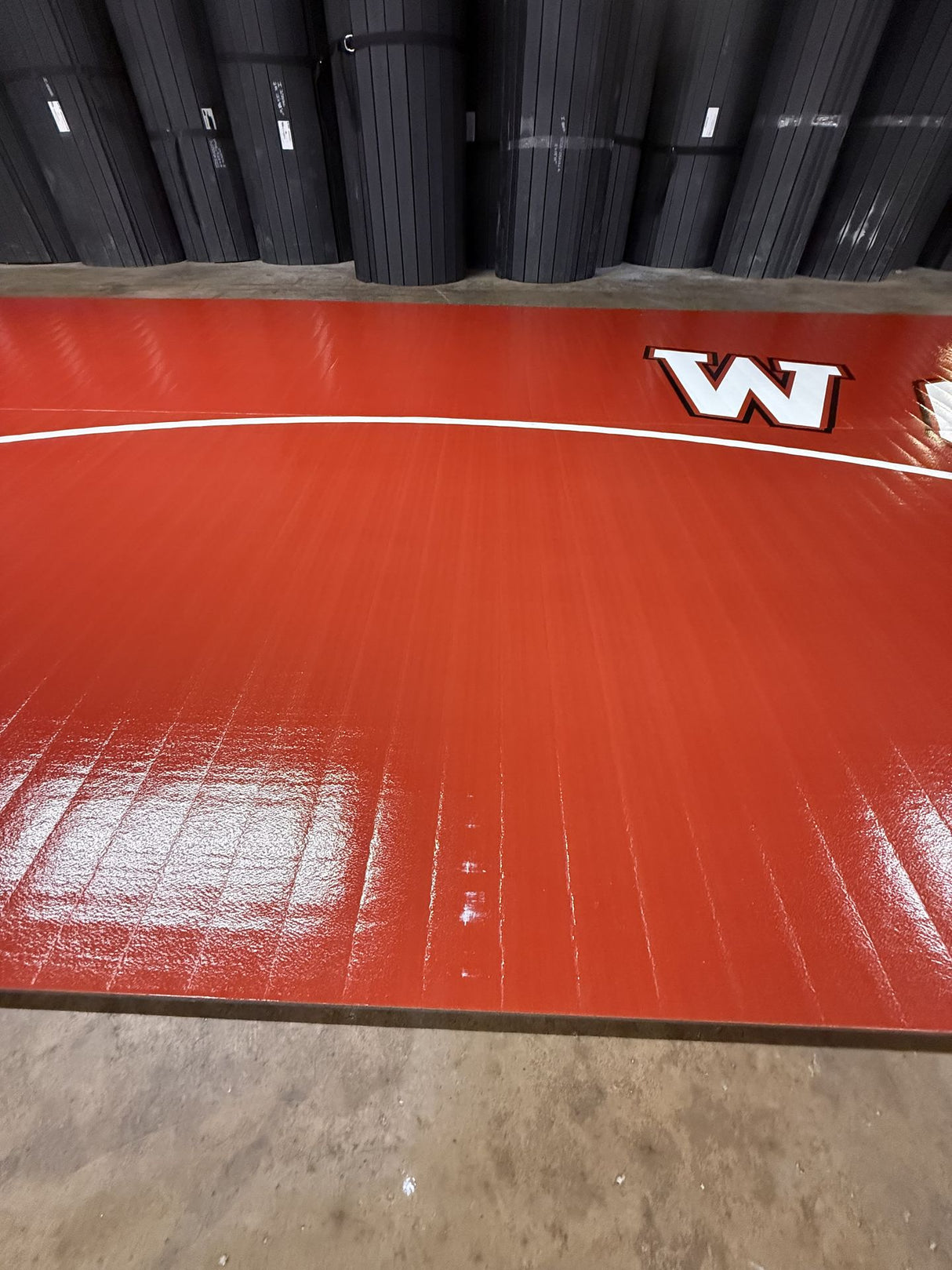 Flex 3 Wrestling Mat 12' x 42' Red with white