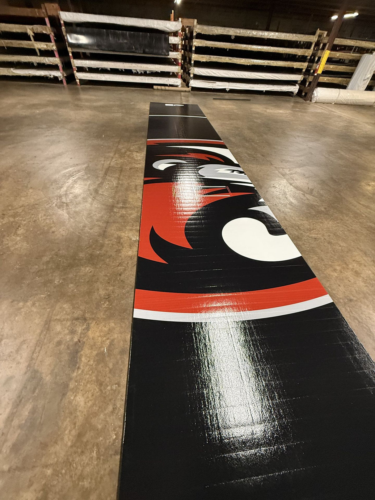Flex 3 Wrestling Mat 6' x 42' Black with red, gray, and white - 1 Section
