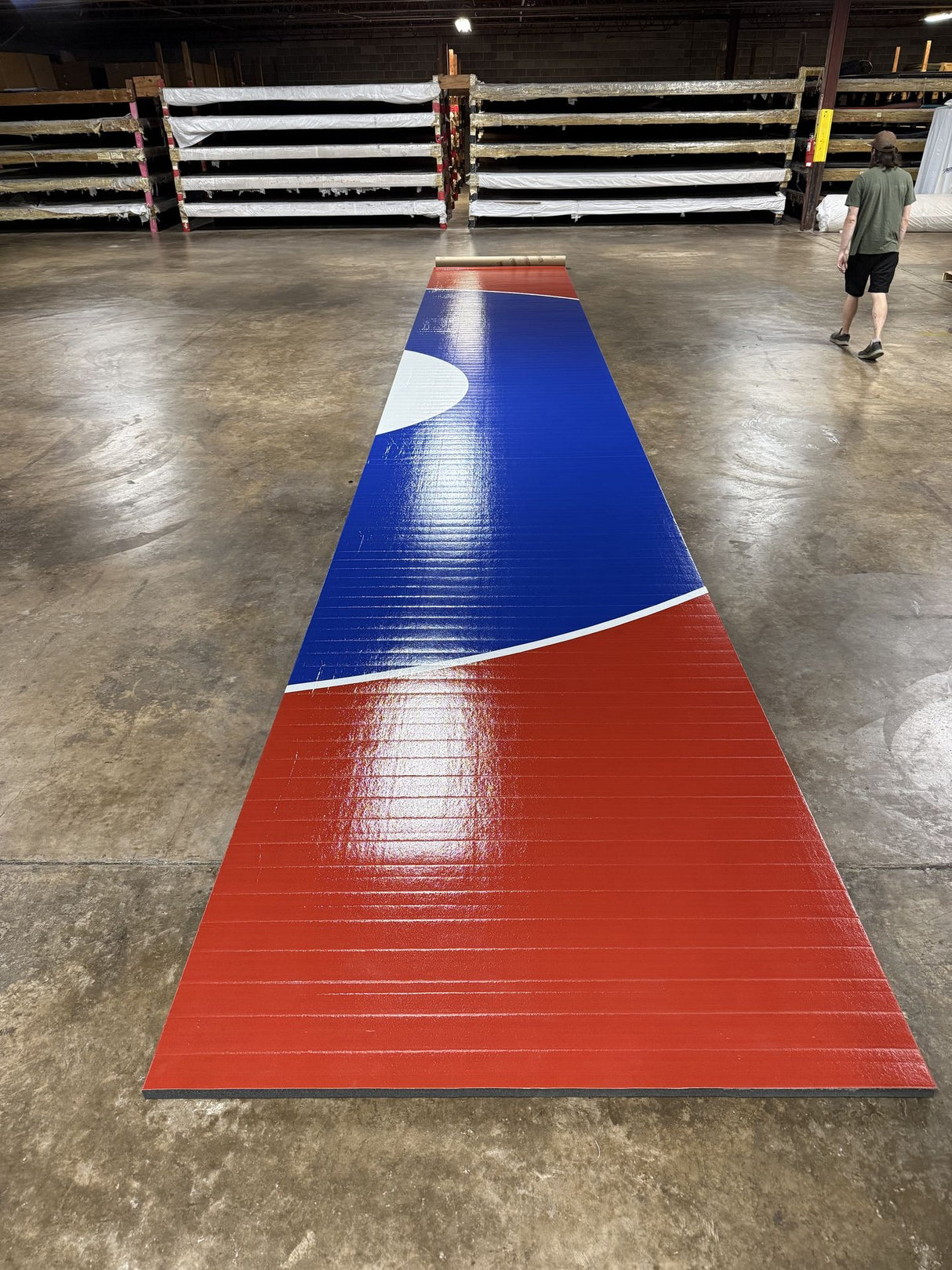 Flex 3 Wrestling Mat 6' x 40' Red White and  Blue - 1 Section