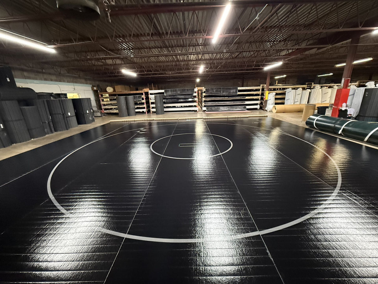 Flex 3 Wrestling Mat 38' x 39' Taped mat Black