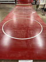 Classic Mat 12' 9" x 42' Red With 3 10' White Cirles