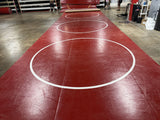 Classic Mat 12' 9" x 42' Red With 3 10' White Cirles