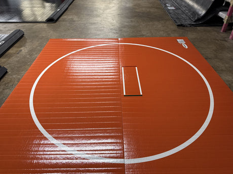 Flex 3 Home Wrestling Mat: 12' x 12' Orange with white 10' circle - 2 Sections