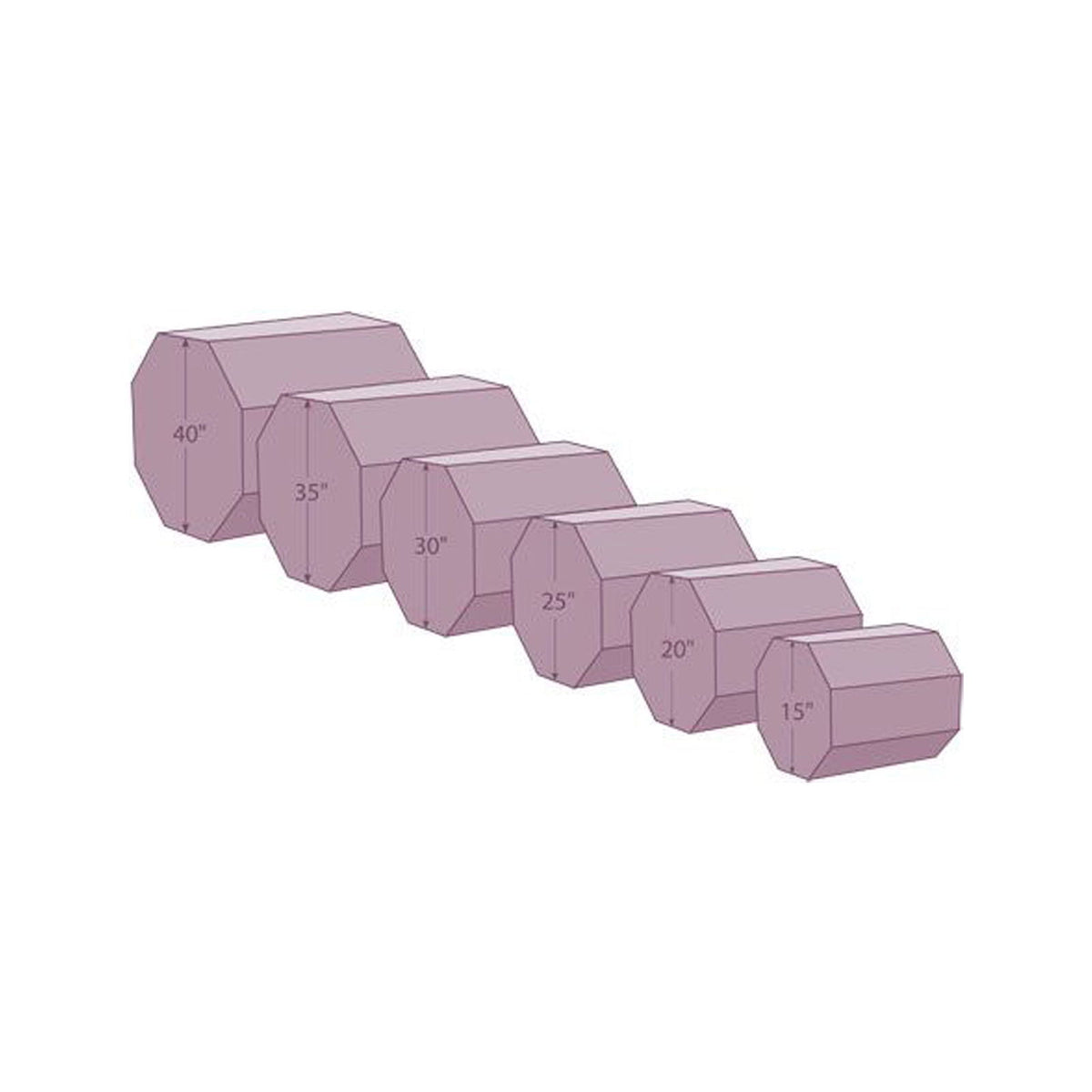 Solid Color Octagon Barrels for Gymnastics and Tumbling Resilite